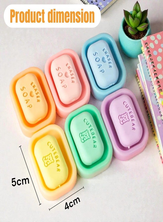 TERA13 Mini Soap Eraser for Kids (5 Pcs) Smudge-Free Cute Pencil Erasers, 3D Shape Fun & Colorful Erasers for Boys & Girls, Non-Toxic Pencil Eraser, Birthday Return Gift, Stationery Colletion - Image 2